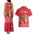 Cameroon Christmas Couples Matching Tank Maxi Dress and Hawaiian Shirt with Red Snowflake Pattern Traditional Santa and Map Motif - Wonder Print Shop