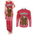 Cameroon Christmas Couples Matching Tank Maxi Dress and Long Sleeve Button Shirt with Red Snowflake Pattern Traditional Santa and Map Motif - Wonder Print Shop