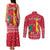 Cameroon Christmas Couples Matching Tank Maxi Dress and Long Sleeve Button Shirt with Red Snowflake Pattern Traditional Santa and Map Motif - Wonder Print Shop