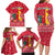Cameroon Christmas Family Matching Long Sleeve Bodycon Dress and Hawaiian Shirt with Red Snowflake Pattern Traditional Santa and Map Motif - Wonder Print Shop