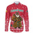 Cameroon Christmas Family Matching Long Sleeve Bodycon Dress and Hawaiian Shirt with Red Snowflake Pattern Traditional Santa and Map Motif - Wonder Print Shop