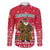 Cameroon Christmas Family Matching Off The Shoulder Long Sleeve Dress and Hawaiian Shirt with Red Snowflake Pattern Traditional Santa and Map Motif - Wonder Print Shop