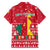 Cameroon Christmas Family Matching Puletasi and Hawaiian Shirt with Red Snowflake Pattern Traditional Santa and Map Motif - Wonder Print Shop