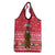Cameroon Christmas Grocery Bag with Red Snowflake Pattern Traditional Santa and Map Motif - Wonder Print Shop