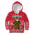 Cameroon Christmas Kid Hoodie with Red Snowflake Pattern Traditional Santa and Map Motif - Wonder Print Shop