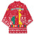 Cameroon Christmas Kimono with Red Snowflake Pattern Traditional Santa and Map Motif - Wonder Print Shop