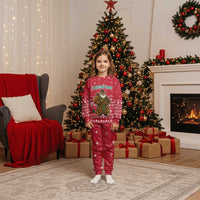 Cameroon Christmas Pajama Set with Red Snowflake Pattern Traditional Santa and Map Motif - Wonder Print Shop