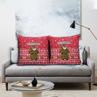 Cameroon Christmas Pillow Cover with Red Snowflake Pattern Traditional Santa and Map Motif - Wonder Print Shop