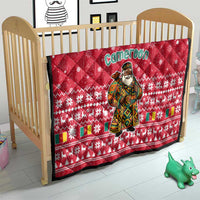 Cameroon Christmas Quilt with Red Snowflake Pattern Traditional Santa and Map Motif - Wonder Print Shop