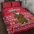 Cameroon Christmas Quilt Bed Set with Red Snowflake Pattern Traditional Santa and Map Motif - Wonder Print Shop