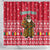 Cameroon Christmas Shower Curtain with Red Snowflake Pattern Traditional Santa and Map Motif - Wonder Print Shop
