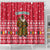 Cameroon Christmas Shower Curtain with Red Snowflake Pattern Traditional Santa and Map Motif - Wonder Print Shop