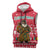 Cameroon Christmas Sleeveless Hoodie with Red Snowflake Pattern Traditional Santa and Map Motif - Wonder Print Shop