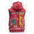 Cameroon Christmas Sleeveless Hoodie with Red Snowflake Pattern Traditional Santa and Map Motif - Wonder Print Shop