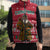 Cameroon Christmas Sleeveless Puffer Jacket with Red Snowflake Pattern Traditional Santa and Map Motif - Wonder Print Shop