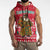 Cameroon Christmas Sleeveless Zip Hoodie with Red Snowflake Pattern Traditional Santa and Map Motif - Wonder Print Shop