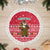 Cameroon Christmas Tree Skirt with Red Snowflake Pattern Traditional Santa and Map Motif - Wonder Print Shop