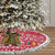 Cameroon Christmas Tree Skirt with Red Snowflake Pattern Traditional Santa and Map Motif - Wonder Print Shop