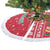 Cameroon Christmas Tree Skirt with Red Snowflake Pattern Traditional Santa and Map Motif - Wonder Print Shop