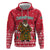 Cameroon Christmas Zip Hoodie with Red Snowflake Pattern Traditional Santa and Map Motif - Wonder Print Shop