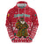 Cameroon Christmas Zip Hoodie with Red Snowflake Pattern Traditional Santa and Map Motif - Wonder Print Shop