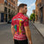 Cameroon Christmas Zipper Polo Shirt with Red Snowflake Pattern Traditional Santa and Map Motif - Wonder Print Shop