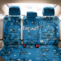 Israel Christmas Back Car Seat Cover with Blue Star of David Pattern and Menorah Motif - Wonder Print Shop