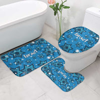 Israel Christmas Bathroom Set with Blue Star of David Pattern and Menorah Motif - Wonder Print Shop
