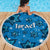 Israel Christmas Beach Blanket with Blue Star of David Pattern and Menorah Motif - Wonder Print Shop