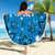 Israel Christmas Beach Blanket with Blue Star of David Pattern and Menorah Motif - Wonder Print Shop