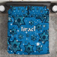 Israel Christmas Bedding Set with Blue Star of David Pattern and Menorah Motif - Wonder Print Shop