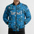 Israel Christmas Bomber Puffer Jacket with Blue Star of David Pattern and Menorah Motif - Wonder Print Shop