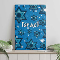 Israel Christmas Canvas Wall Art with Blue Star of David Pattern and Menorah Motif - Wonder Print Shop