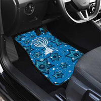 Israel Christmas Car Mats with Blue Star of David Pattern and Menorah Motif - Wonder Print Shop