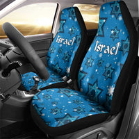 Israel Christmas Car Seat Cover with Blue Star of David Pattern and Menorah Motif - Wonder Print Shop