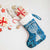 Israel Christmas Stocking with Blue Star of David Pattern and Menorah Motif - Wonder Print Shop
