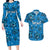Israel Christmas Couples Matching Long Sleeve Bodycon Dress and Hawaiian Shirt with Blue Star of David Pattern and Menorah Motif - Wonder Print Shop