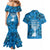 Israel Christmas Couples Matching Mermaid Dress and Hawaiian Shirt with Blue Star of David Pattern and Menorah Motif - Wonder Print Shop