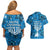 Israel Christmas Couples Matching Off Shoulder Short Dress and Hawaiian Shirt with Blue Star of David Pattern and Menorah Motif - Wonder Print Shop