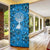 Israel Christmas Door Cover with Blue Star of David Pattern and Menorah Motif - Wonder Print Shop