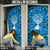Israel Christmas Door Cover with Blue Star of David Pattern and Menorah Motif - Wonder Print Shop