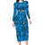 Israel Christmas Family Matching Long Sleeve Bodycon Dress and Hawaiian Shirt with Blue Star of David Pattern and Menorah Motif - Wonder Print Shop