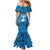 Israel Christmas Family Matching Mermaid Dress and Hawaiian Shirt with Blue Star of David Pattern and Menorah Motif - Wonder Print Shop