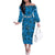 Israel Christmas Family Matching Off The Shoulder Long Sleeve Dress and Hawaiian Shirt with Blue Star of David Pattern and Menorah Motif - Wonder Print Shop