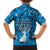 Israel Christmas Family Matching Off Shoulder Maxi Dress and Hawaiian Shirt with Blue Star of David Pattern and Menorah Motif - Wonder Print Shop