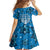 Israel Christmas Family Matching Off Shoulder Maxi Dress and Hawaiian Shirt with Blue Star of David Pattern and Menorah Motif - Wonder Print Shop
