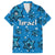 Israel Christmas Family Matching Off Shoulder Maxi Dress and Hawaiian Shirt with Blue Star of David Pattern and Menorah Motif - Wonder Print Shop
