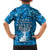 Israel Christmas Family Matching Short Sleeve Bodycon Dress and Hawaiian Shirt with Blue Star of David Pattern and Menorah Motif - Wonder Print Shop