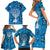 Israel Christmas Family Matching Short Sleeve Bodycon Dress and Hawaiian Shirt with Blue Star of David Pattern and Menorah Motif - Wonder Print Shop