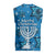 Israel Christmas Knitted V-Neck Vest with Blue Star of David Pattern and Menorah Motif - Wonder Print Shop
